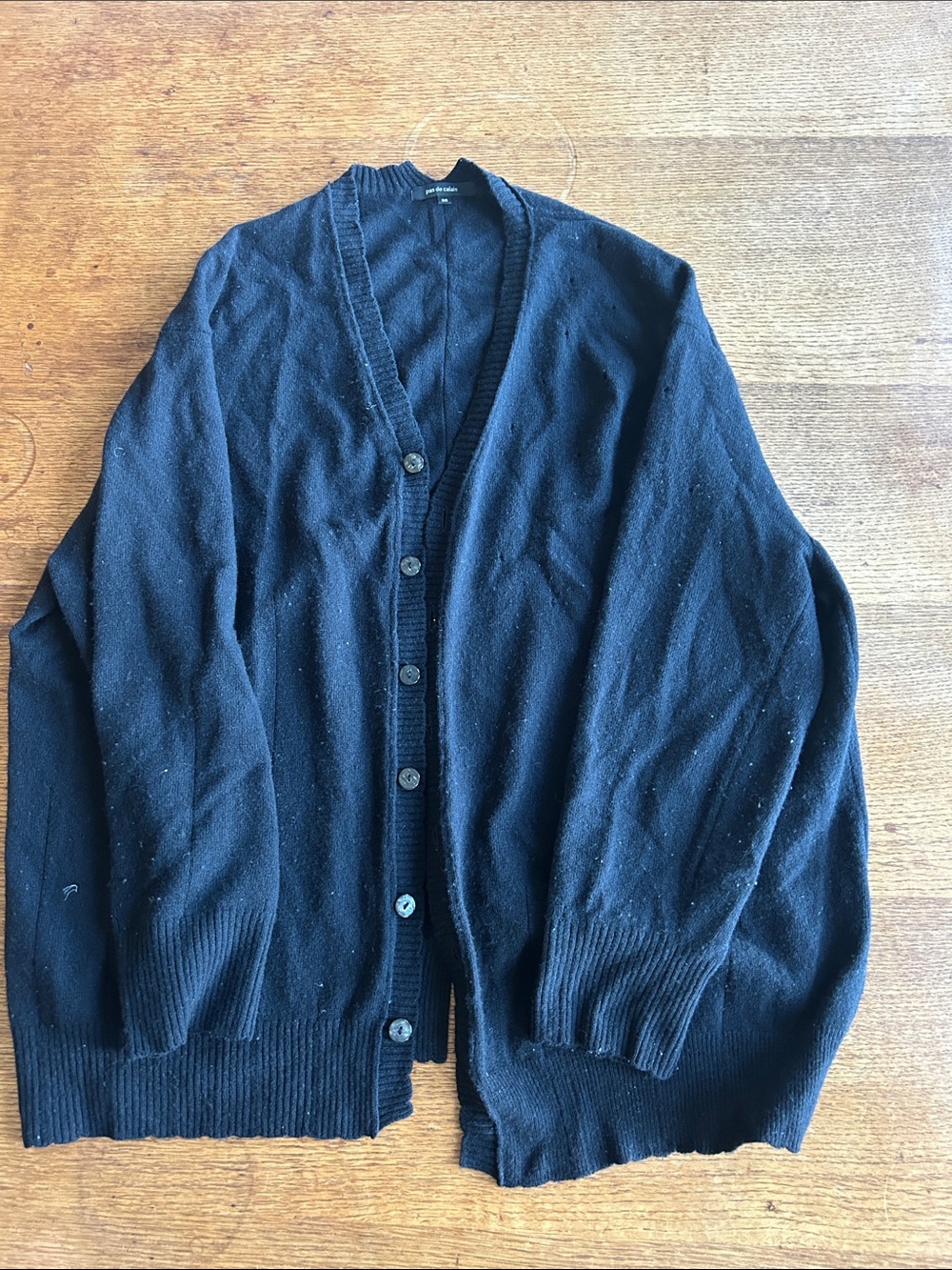 Pas de Calais wool and cashmere black cardigan size 36